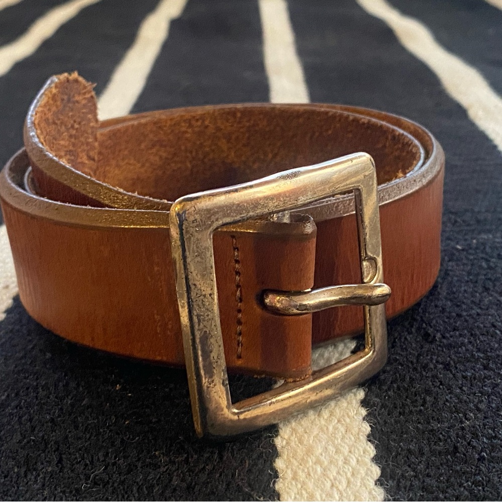 Banana Republic Brown Leather Belt with Silver Buckle